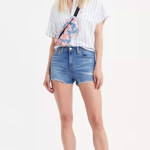 Levi high rise denim shorts